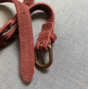 Club monaco red suede woven belt